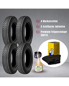 JAGUAR E-TYPE REIFEN-KOMPLETTSET 185R15 93V TL Michelin XVS (1 Set=4Stk) inkl. Schlauch, Felgenband, Ventilkappenset GRATIS: Dr. Wack P21S HighEnd Felgenreiniger,750ml