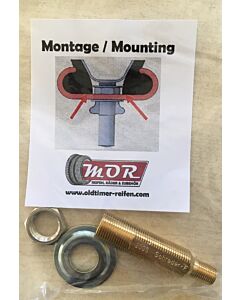 Messingventil 52mm - Außengewinde 12mm Schrader 2005 im Set mit Kontermutter & U-Scheibe