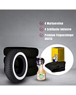MERCEDES 190SL REIFEN-KOMPLETTSET 4 Stück 6.40/7.00R13 87S TL Michelin ZX 48 mm Weißwand Schlauch und Ventillochreduzierung TR-15/13 GRATIS: 8er Set Reinigungspads für Weißwandreifen