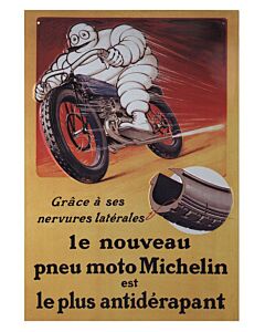 Vintage Bibendum Moto Metall Schild ca. 40 cm hoch, ca. 26,5 cm breit