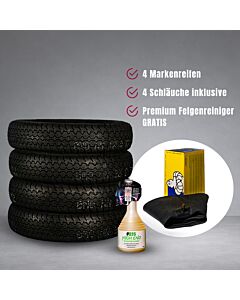 FIAT 500 PIRELLI REIFEN-KOMPLETTSET 125R12 62S TL Pirelli CN 54 (1 Set=4 Stück) 4.00-5.00, 125-135-12 TR-13 Schlauch Michelin GRATIS: Dr.Wack P21S HighEnd Felgenreiniger,750ml